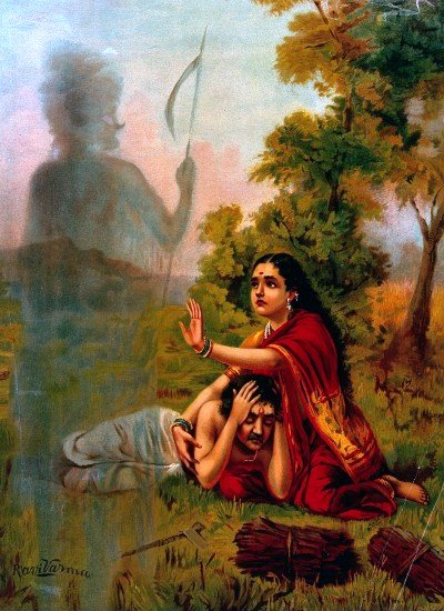 V0045106 Savitrī pleading with Yama for her husband, Satya